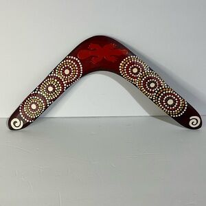 Australian Vintage Boomerang -Authentically Handmade and Painted with Dot Art